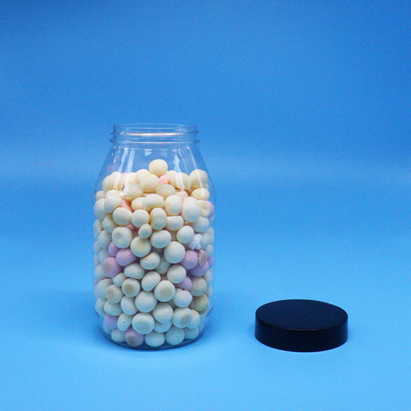 Kekse Süßigkeiten Nüsse hohe Qualität klar Runde breiter Mund PET Plastikglas Schraubverschluss