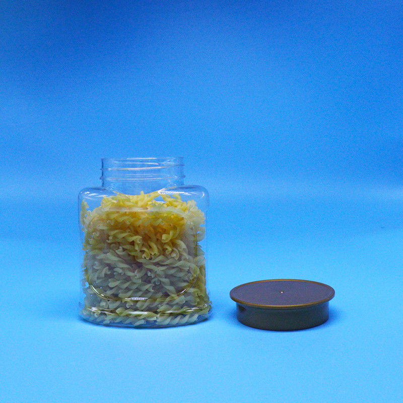 Leere Luftdichte Durchsichtig PET Lebensmittelqualität Plastikglas Schraubdeckel für Lebensmittel Süßigkeiten Keksen Nüsse