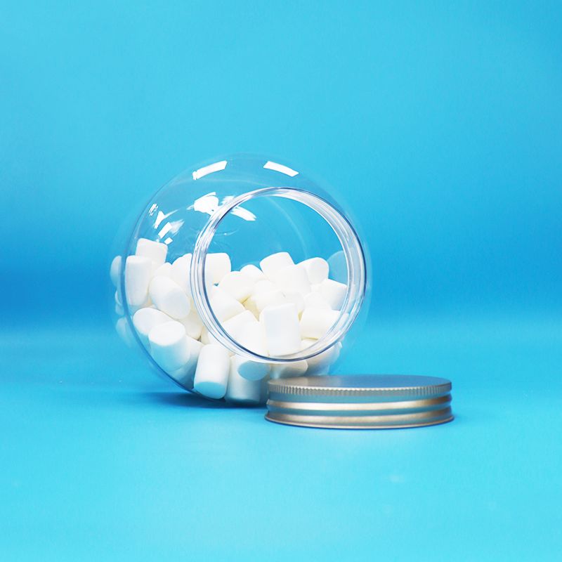 Aluminium-Schraubdeckel Klare Kunststoff-PET-Runde Süßigkeiten-Nüsse-Tageslebensmittelgläser Umweltfreundlich