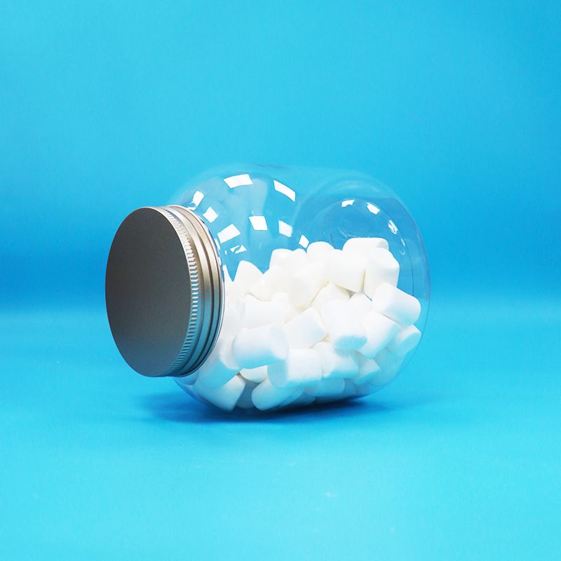 Aluminium-Schraubdeckel Klare Kunststoff-PET-Runde Süßigkeiten-Nüsse-Tageslebensmittelgläser Umweltfreundlich