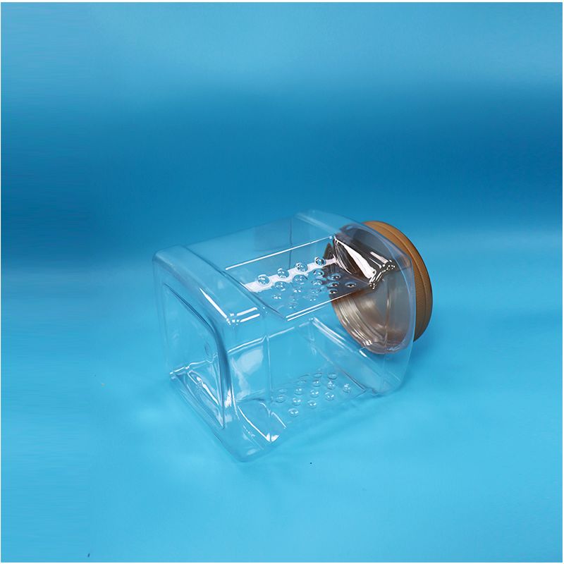 Durchsichtige Schraubdeckelgriffe Lebensmittelqualität PET-Gläser für gehackte Nori-Trocknüsse