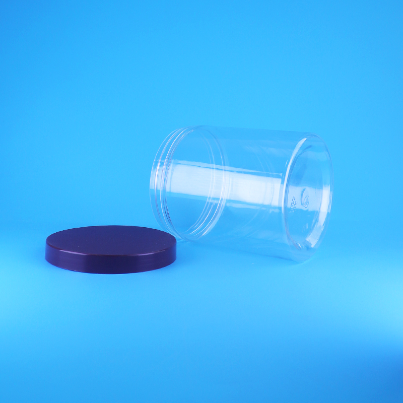 Auslaufsichere Schraubdeckel Flachdeckel Runde Klare PET-Kunststoffgläser BPA-frei Kundenspezifisches Design für Trockenfrüchte