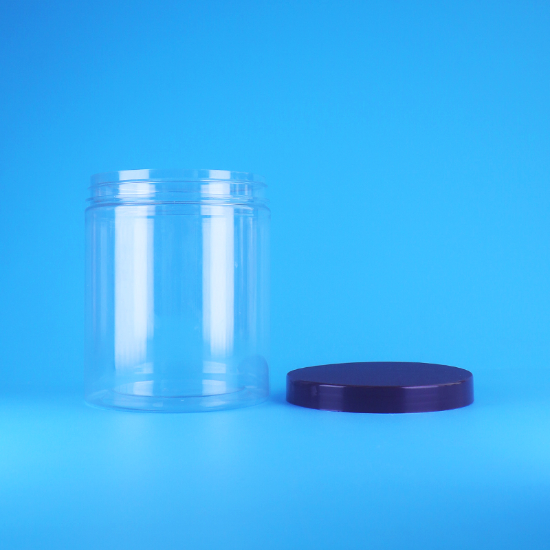 Auslaufsichere Schraubdeckel Flachdeckel Runde Klare PET-Kunststoffgläser BPA-frei Kundenspezifisches Design für Trockenfrüchte