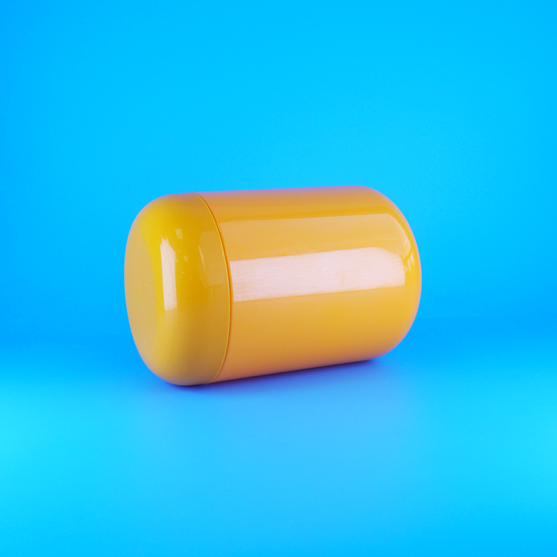 Runde Form, lebensmittelechter, orangefarbener Kunststoff-PET-Schraubverschluss, flache, orangefarbene Kappe, Kekse, Süßigkeiten-Gläser