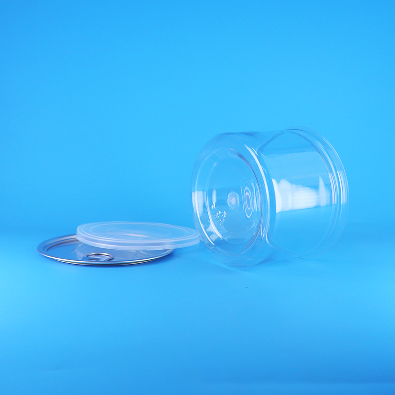 Transparente PET-Runde Dose mit leicht zu öffnendem Deckel für Lebensmittel, Süßigkeiten, Kekse, Snacks, Tee