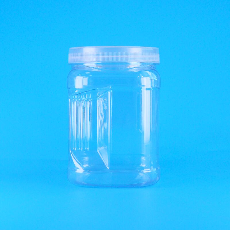 Quadratisch klares Haustier Plastiklager Grip Bär Keks Milch Datum Cranberry Kekse Gläser