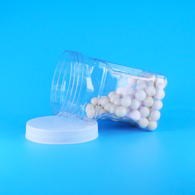 Sesam-Maismehl-Füllung Keks PET transparente Kunststoff-Schraubdeckel quadratische Griffgläser BPA-frei