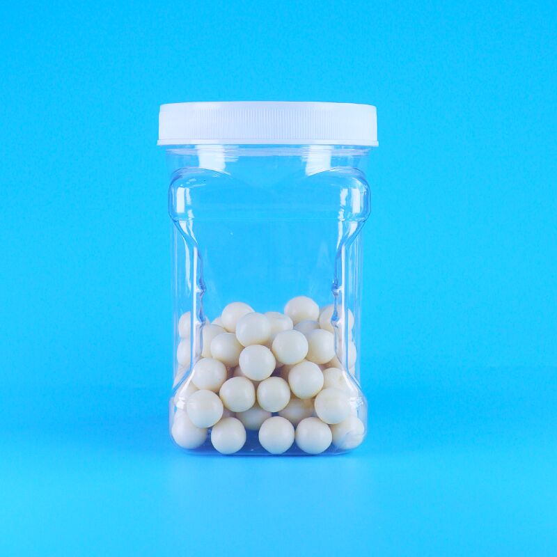 Sesam-Maismehl-Füllung Keks PET transparente Kunststoff-Schraubdeckel quadratische Griffgläser BPA-frei