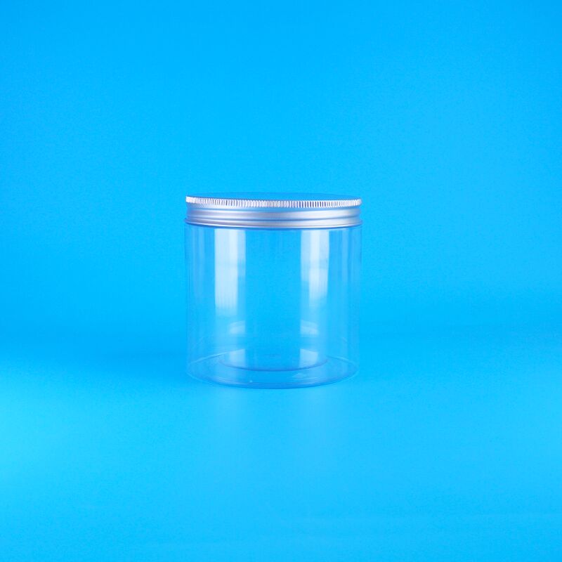 Zylinderförmiges, leicht zu öffnendes Deckel-Lebensmittelbehälter für Kaffee, Süßigkeiten, Kekse, Rosentee, Kunststoff, klares PET-Glas