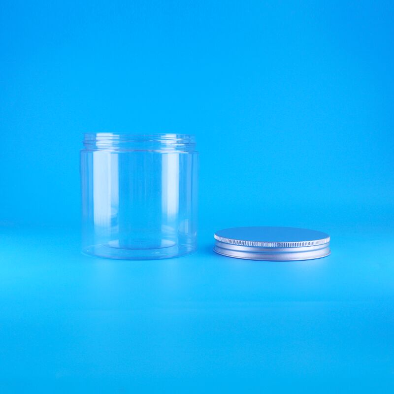 Zylinderförmiges, leicht zu öffnendes Deckel-Lebensmittelbehälter für Kaffee, Süßigkeiten, Kekse, Rosentee, Kunststoff, klares PET-Glas