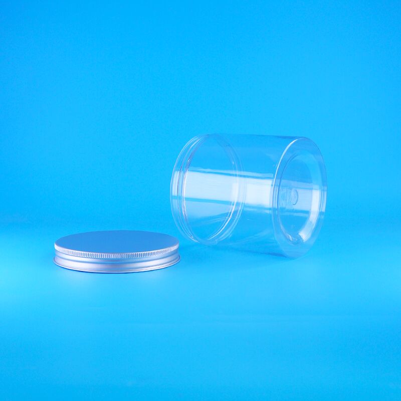 Zylinderförmiges, leicht zu öffnendes Deckel-Lebensmittelbehälter für Kaffee, Süßigkeiten, Kekse, Rosentee, Kunststoff, klares PET-Glas