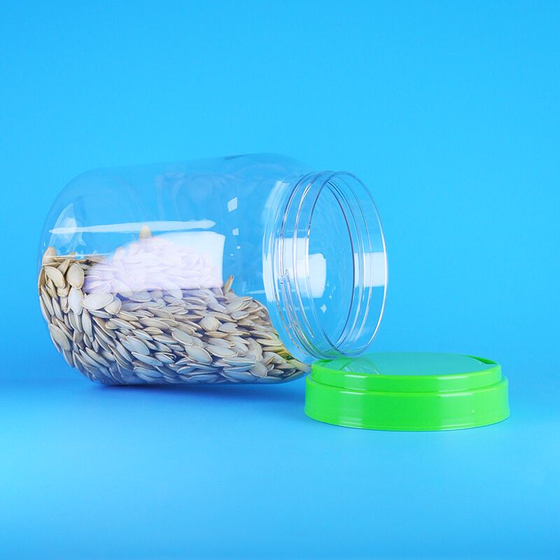Schraubverschluss-Deckel, Lebensmittel, Befüllung, Klar, Kaffee, Süßigkeiten, Trockenfrüchte, PET, Runde, Kunststoffdose