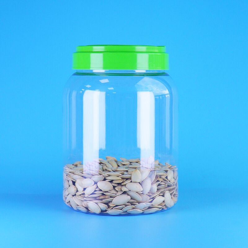 Lebensmittelqualität Flachkappe Klares Kaffee Süßigkeiten Lotussamen Babynahrung PET Runder Plastikglas