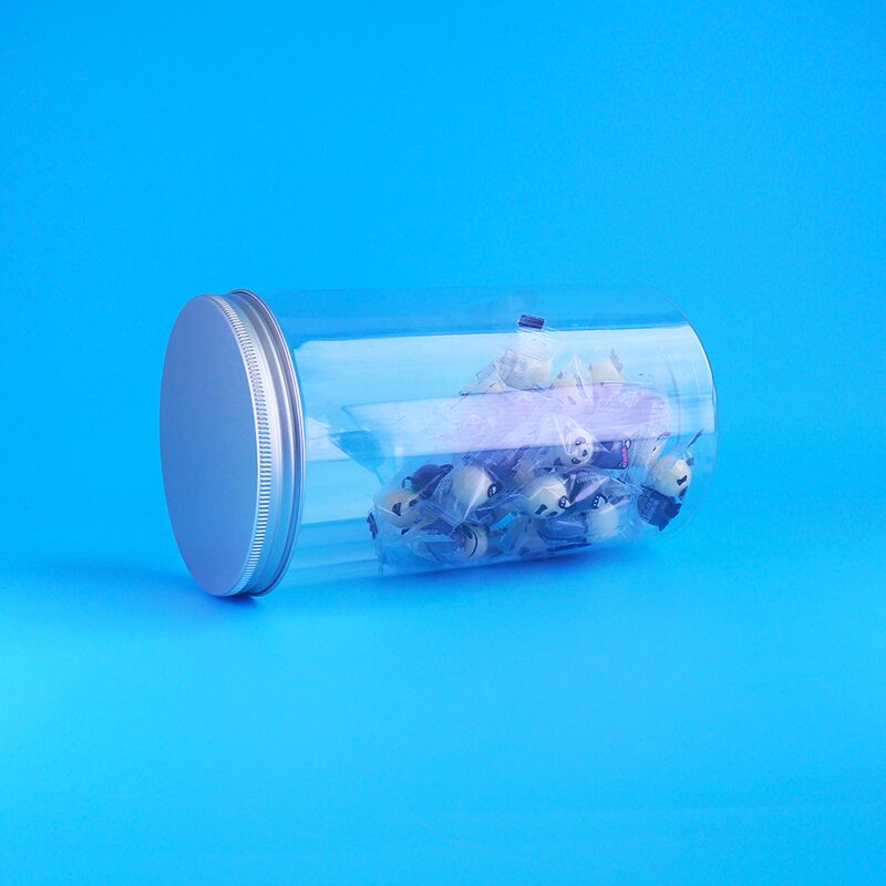 Klares Lebensmittel Getrocknete Früchte Krispige Erdnüsse Bären Kekse Runde PET-Gläser Schraubkappen