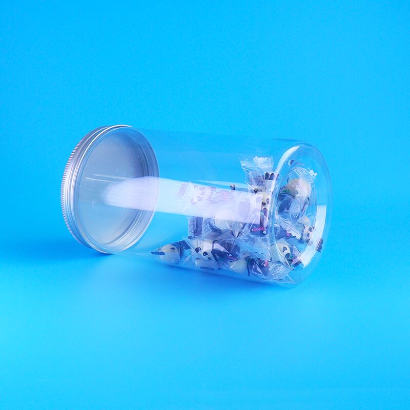 Klare, auslaufsichere Hirse-Cranberry-Kekse, geschälte Melonensamen, runde PET-Gläser, Schraubverschlüsse