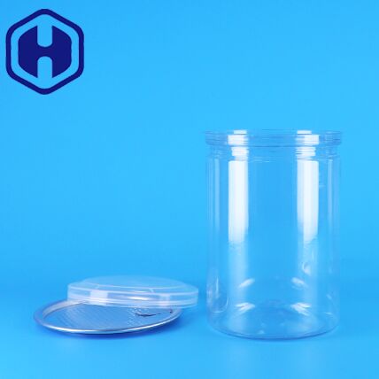 BPA-freie, transparente, runde PET-Kunststoff-Bonbon-, Joghurt-, Babykost- und Keksdosen mit PE-Deckel
