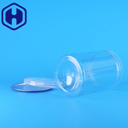 BPA-freie, transparente, runde PET-Kunststoff-Bonbon-, Joghurt-, Babykost- und Keksdosen mit PE-Deckel
