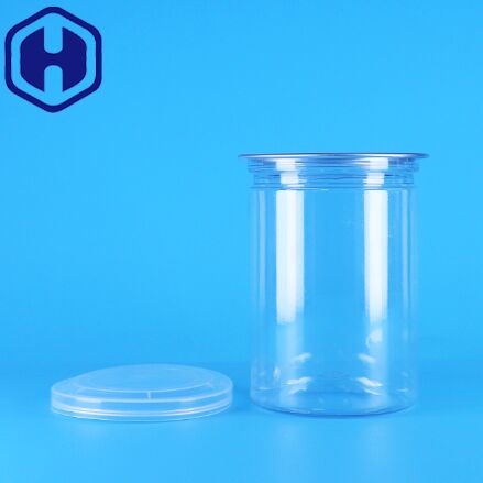 BPA-freie, transparente, runde PET-Kunststoff-Bonbon-, Joghurt-, Babykost- und Keksdosen mit PE-Deckel
