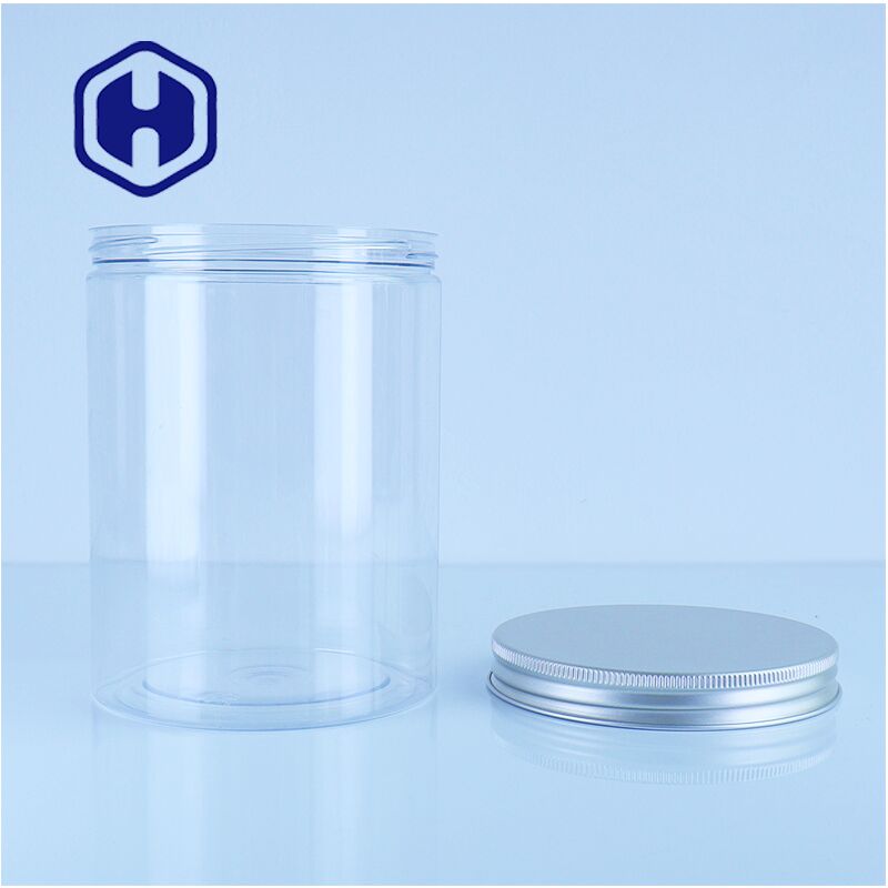 Lebensmittelqualität Durchsichtige PET-Aluminium-Kappen-Gläser perfekt für Schokoladen-Keks Süßigkeiten einfach zuverlässig