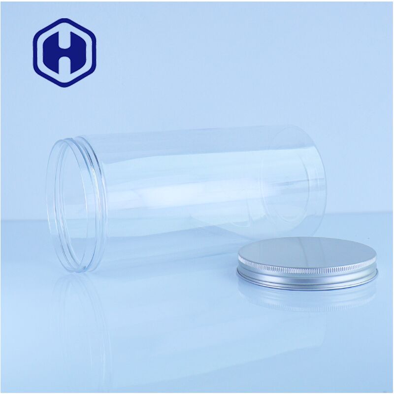 BPA-freie, durchsichtige Lebensmittel-PET-Gläser mit Aluminiumdeckel