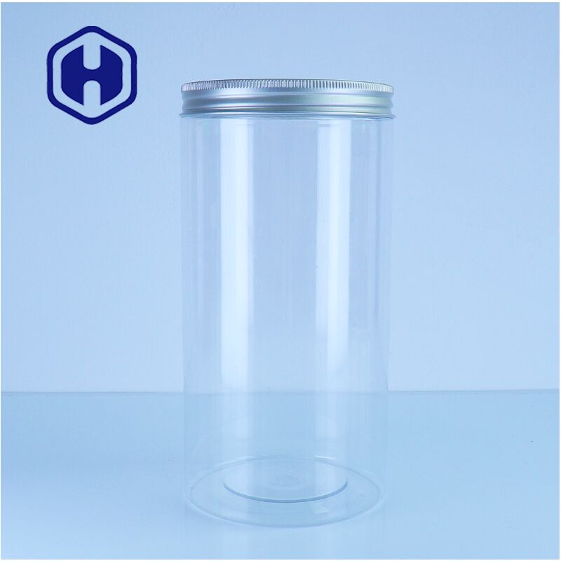 BPA-freie, durchsichtige Lebensmittel-PET-Gläser mit Aluminiumdeckel