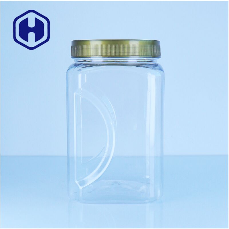Quadratischer PET Kunststoff Honigglas Flachdeckel Lebensmittelqualität Bpa-frei leicht zu gießen Gewürz Snack