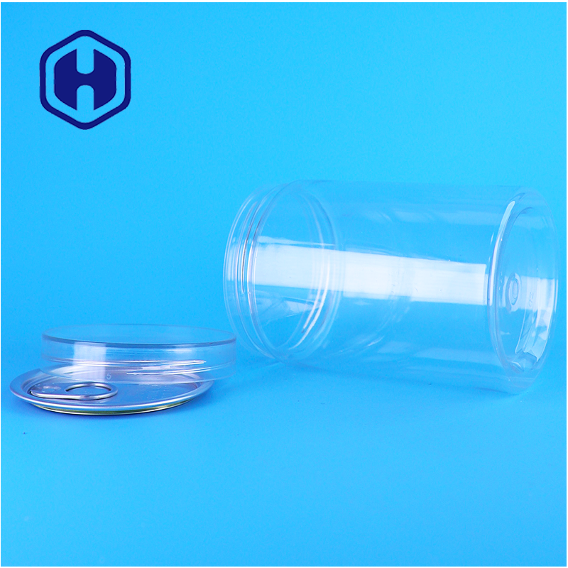 Runde Form hochwertiges klares PET-Plastik Tierfutter-Glas