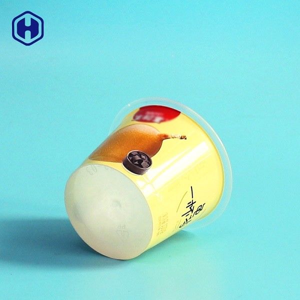 Schalen-Folien-Spitzen-flüssiger Leck-Beweis-bunte leere Jogurt-Schale des Fruchtsaft-IML