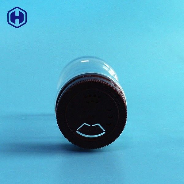 Transparentes Plastikgewürz-Glas mit drei Art Loch-Drehspitzendeckel