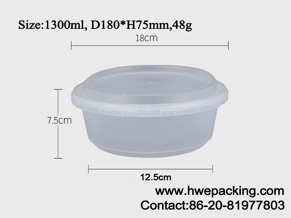 Warmgeformter Schnellimbiß IML nehmen verpackenden Plastik-Leck-Beweis Tray With Lids 1300ml weg
