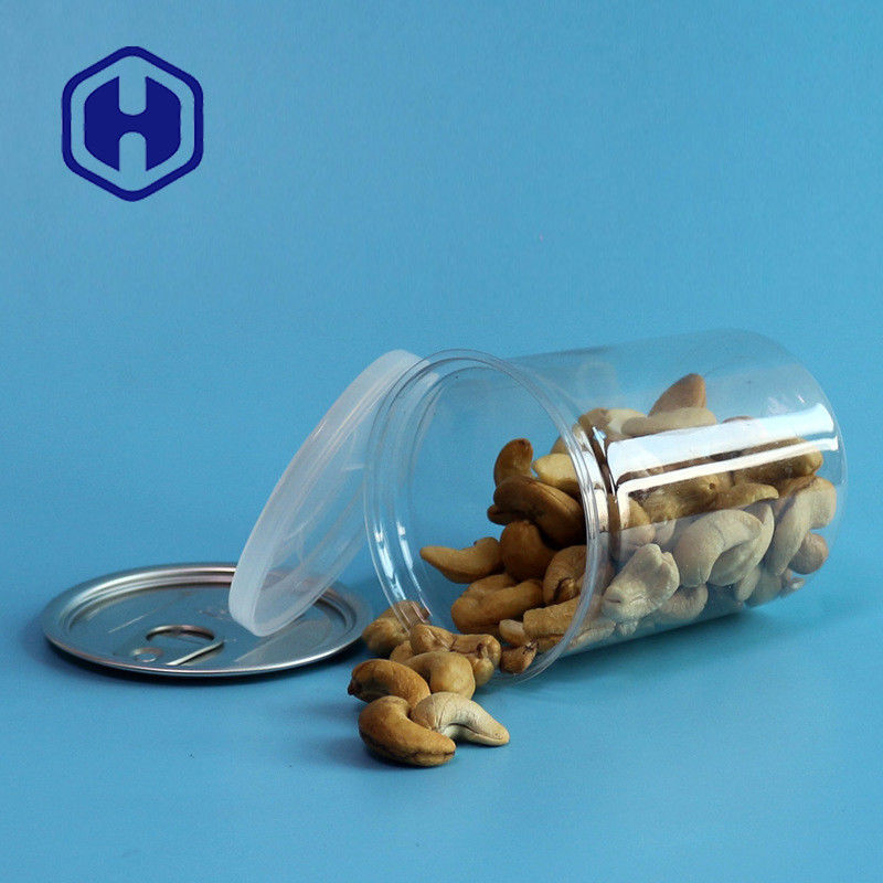 Transparente PET-Kunststoffdosen mit Zugring, 300 ml, Cashew-Mandeln, Erdnüsse, gemischte Nüsse