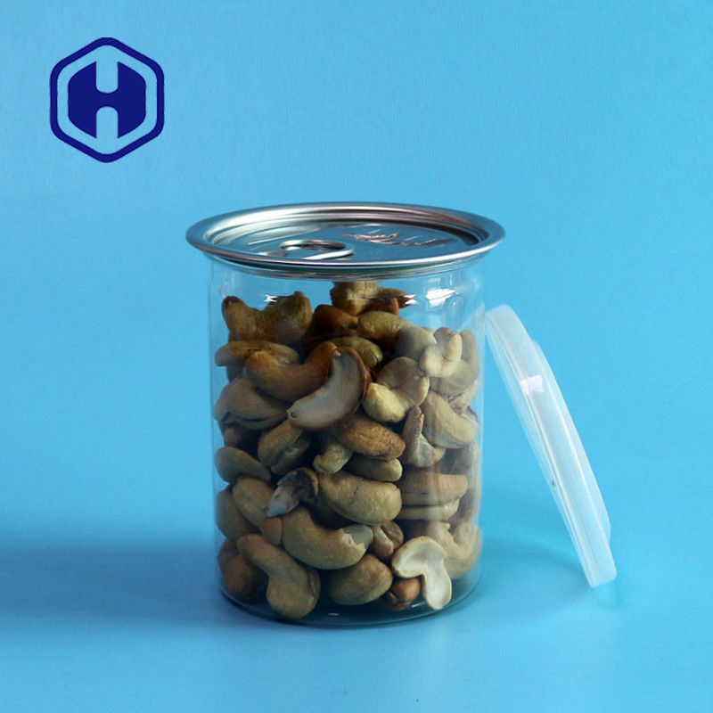 Transparente PET-Kunststoffdosen mit Zugring, 300 ml, Cashew-Mandeln, Erdnüsse, gemischte Nüsse