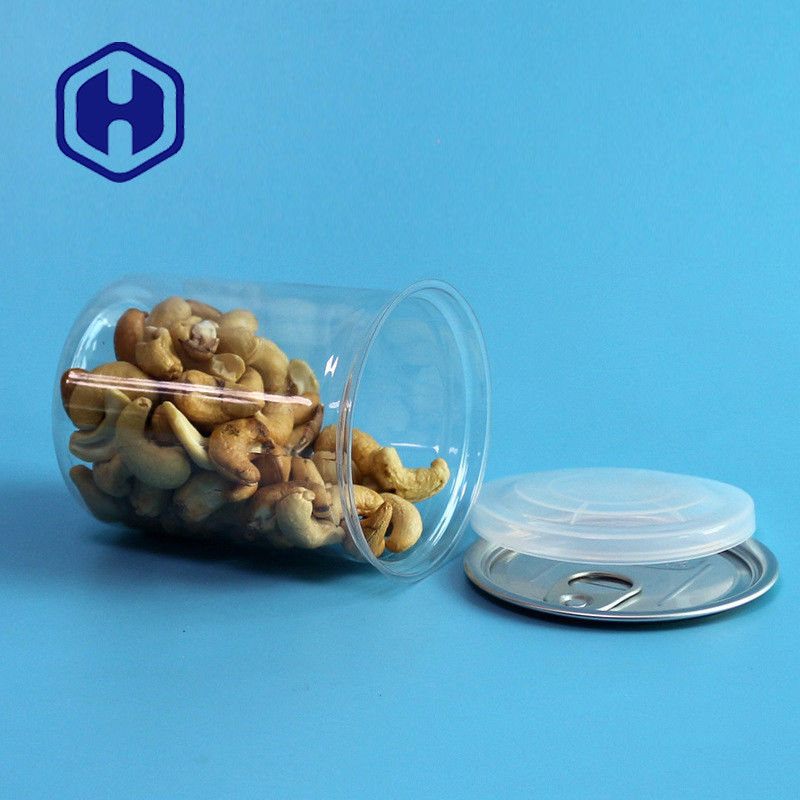 Transparente PET-Kunststoffdosen mit Zugring, 300 ml, Cashew-Mandeln, Erdnüsse, gemischte Nüsse
