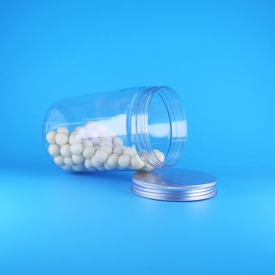 Transparenter PET-Kunststoff-Babykost-Bonbon-hoher runder Jar mit breiter Öffnung und flachem Aluminiumdeckel