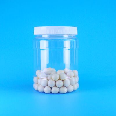 Luftdichte, transparente PET-Kunststoff-Kaffee-, Süßigkeiten-, Walnuss-, Sandwich-, Keks-, Knusper-Erdnuss-Gläser mit Deckel