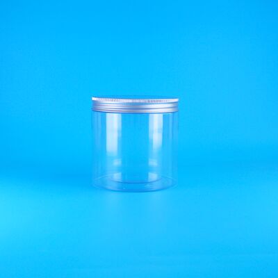 Zylinderförmiges, leicht zu öffnendes Deckel-Lebensmittelbehälter für Kaffee, Süßigkeiten, Kekse, Rosentee, Kunststoff, klares PET-Glas