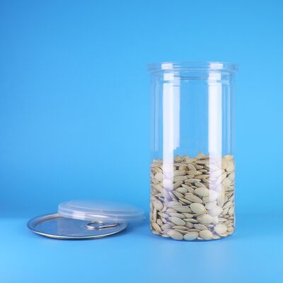 Großmund-Deckel, leicht zu öffnen, lebensmittelecht, für Kekse, Süßigkeiten, Trockenfrüchte, PET-Klarbehälter, 700 ml