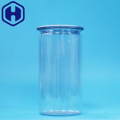 PET-transparente Kunststoff-Dose mit leichtem Öffnungs- und Verschlussmechanismus für Lebensmittel, Süßigkeiten, Getränke