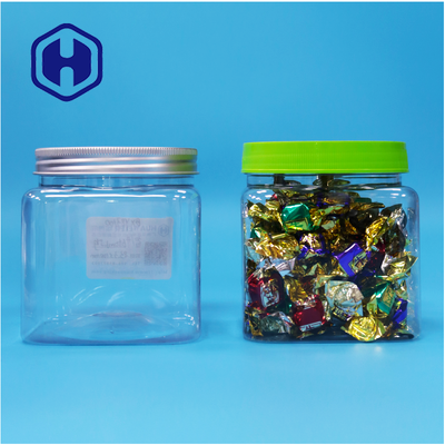 Luftdicht Quadrat Transparent PET Plastikglas Plastik Schraubdeckel Lebensmittel Süßigkeiten Kekse